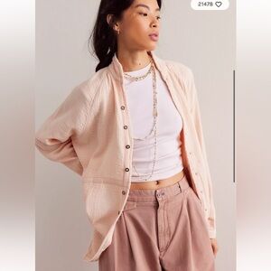 Free people WE THE FREE SUMMER DAYDREAM GAUZE BUTTON UP